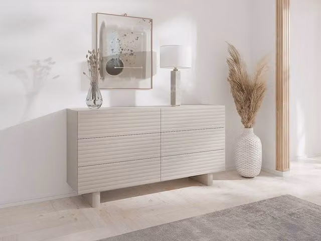 Vente-unique LUDIMA 6-Drawer Chest of Drawers in Beige MDF