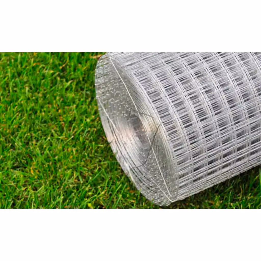 Berkfield Home Square Mesh Fence, Galvanised Steel, Silver, 1 x 25 m – 3