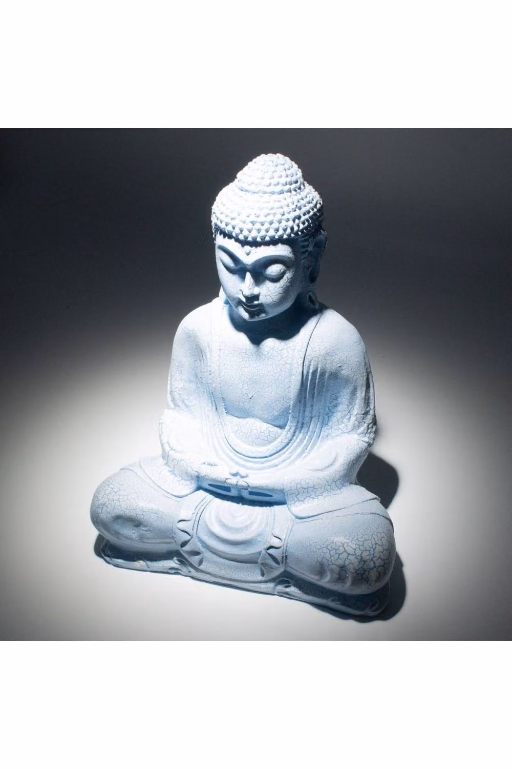 KDMD Sky Blue Meditation Buddha Crystal Lamp with Oval Stand in Baby Blue – 3