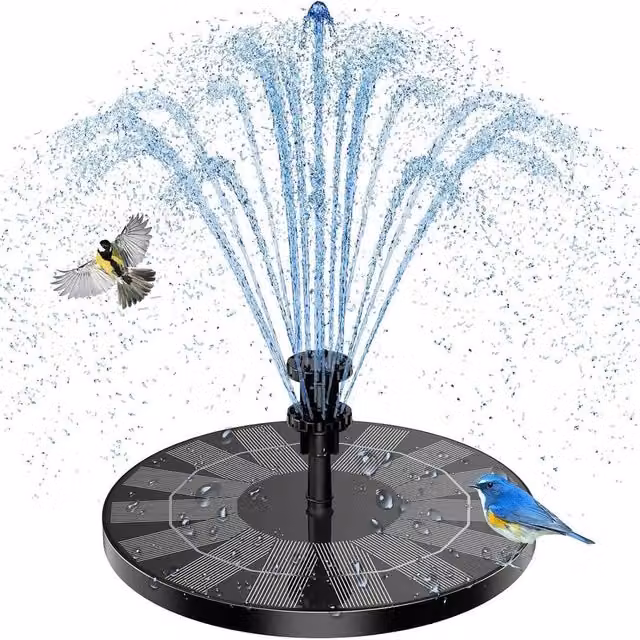 EONLION Black Solar Floating Fountain Pump Water Feature for your Garden – 1