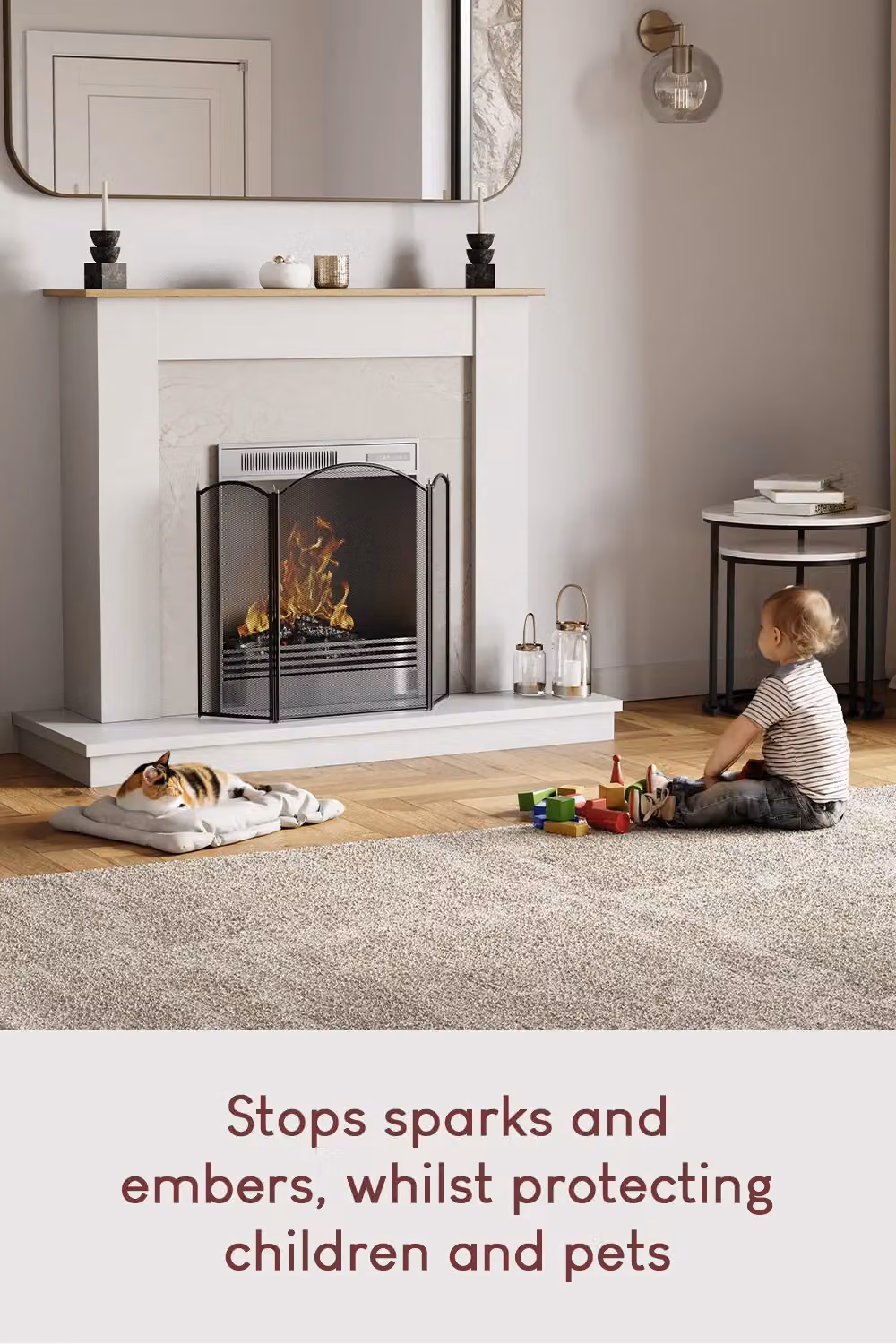 Home Discount Fire Vida Selby 3 Panel Fireplace Guard in Black – 4