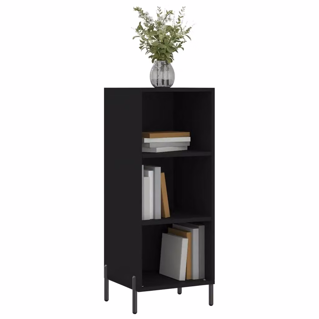 Berkfield Home Black Matt MDF Sideboard, W/D/H: 34.5 x 32.5 x 90 cm – 2