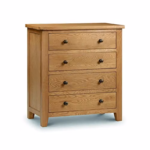 Julian Bowen Marlborough 4 Drawer Chest in Brown Oak