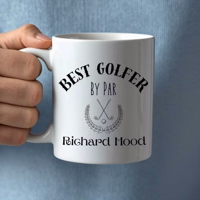 Aye Do Gifts Personalised Best Golfer by Par Ceramic Mug in White