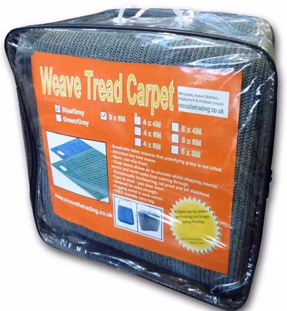 Crocodile Trading Ltd Heavy Duty Green Polyester Outdoor Event Flooring for Marquees, Awnings and Gazebos, W: 4 m, L: 8 m