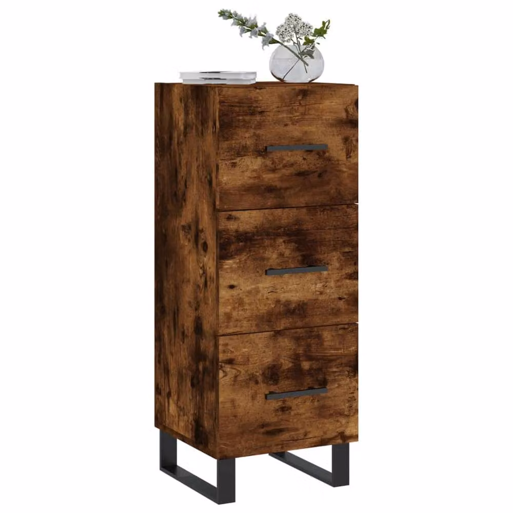 Berkfield Home Smoked Oak Sideboard in Brown, W/D/H: 34.5 x 34.5 x 90 cm – 3