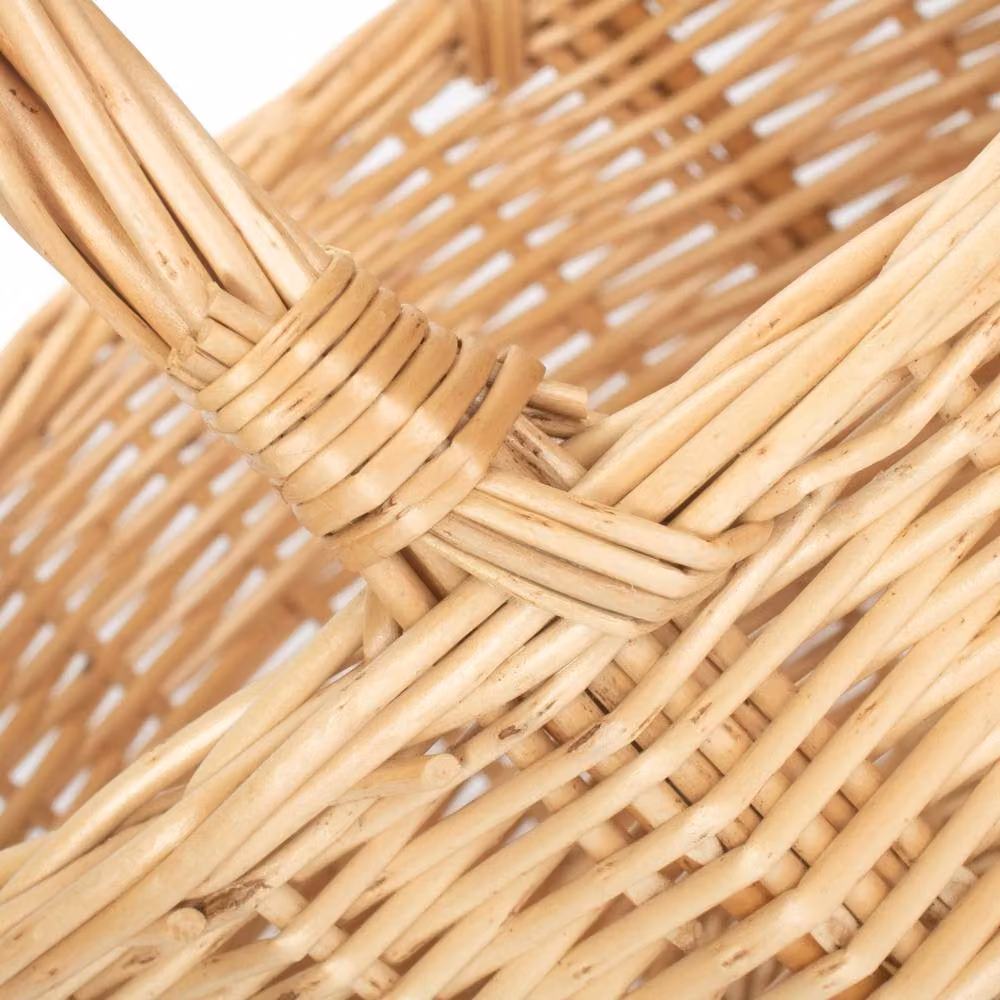 Red Hamper Wicker Rattan Oval Shopping Basket in Brown, Small, W/D/H: 26.0 x 17.0 x 34.0 cm – 2