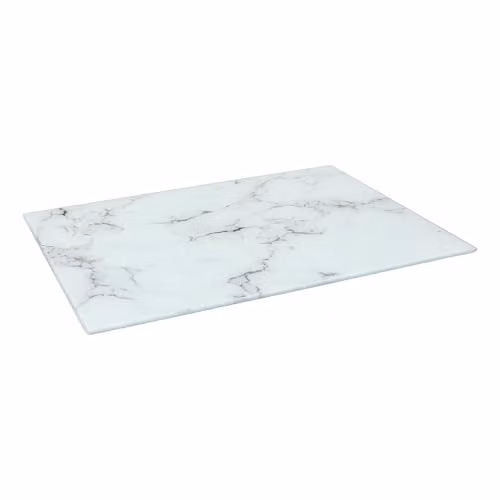 Harbour Housewares Rectangular Glass Chopping Board in White and Black, W: 40 cm, D: 30 cm