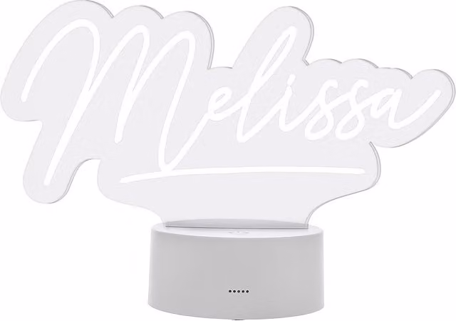 Personalised Memento Company Personalised Free Text LED Colour Changing Desk Night Light in Clear and White