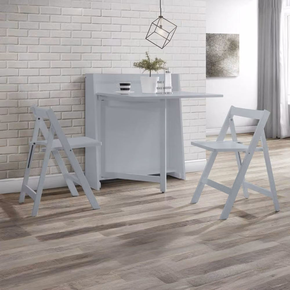 Cheshire Premium Helsinki Compact Folding Dining Set with Table and 3 Chairs in Light Grey – 2