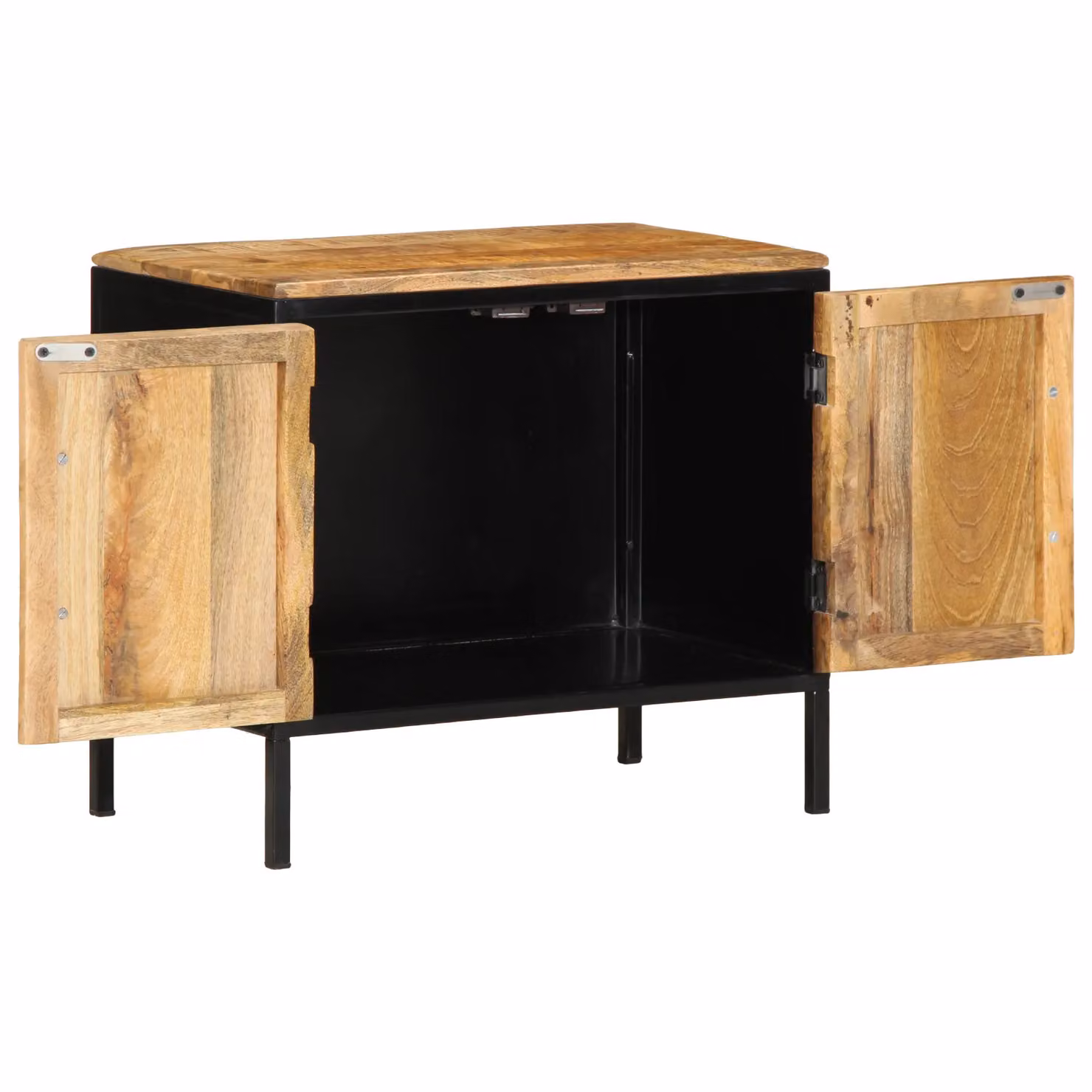 Berkfield Home Set of 2 Bedside Cabinets in Brown Solid Rough Mango Wood W/D/H: 50 x 30 x 45 cm – 3