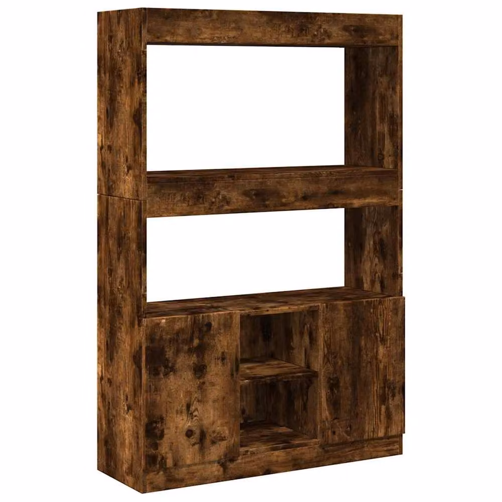 Berkfield Home Smoked Oak Highboard in Brown, W/D/H: 92 x 33 x 140 cm – 2