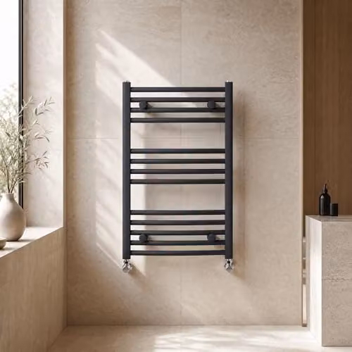 Balterley Anthracite Curved Vertical Towel Rail, W: 50 cm, H: 70 cm – 6