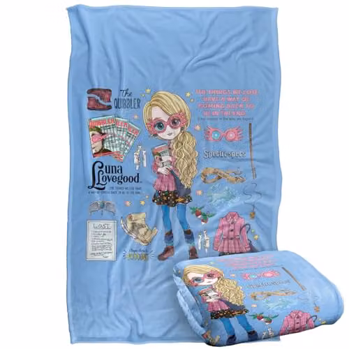 LOGOVISION Harry Potter Luna Lovegood Super Soft Silky Touch Fleece Throw Blanket for Kids, Multicolour, W: 91.44 cm, L: 147 cm – 1