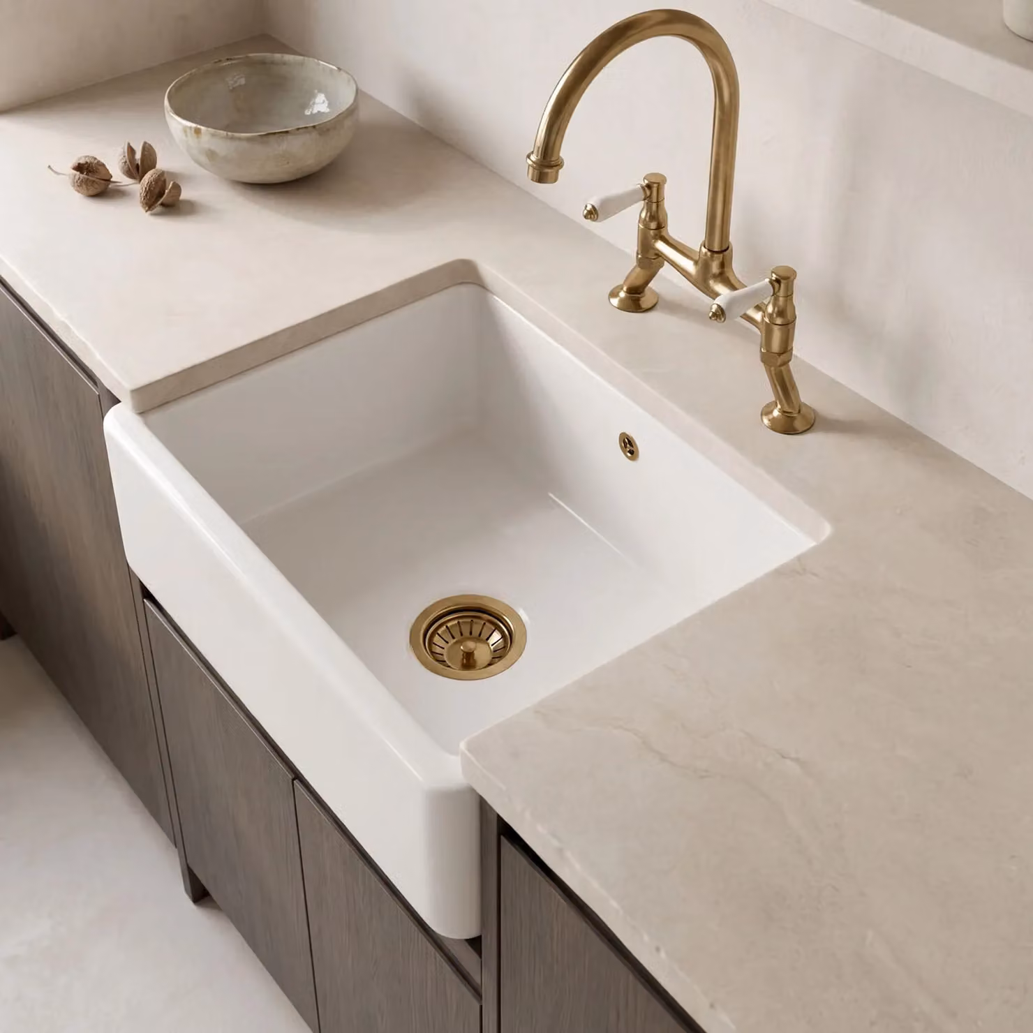 Balterley White Ceramic Fireclay Single Bowl Kitchen Sink – 5