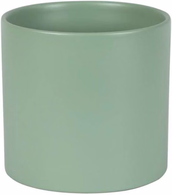 KDMD Hortus Sofia Matt Sage Ceramic Pot, Light Green, Diameter: 16 cm