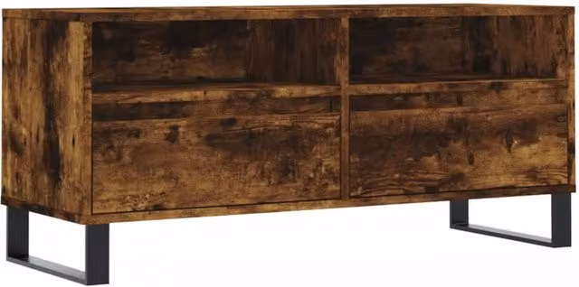 Berkfield Home Industrial TV Cabinet in Smoked Oak Brown, W/D/H: 100 x 34.5 x 44.5 cm – 1