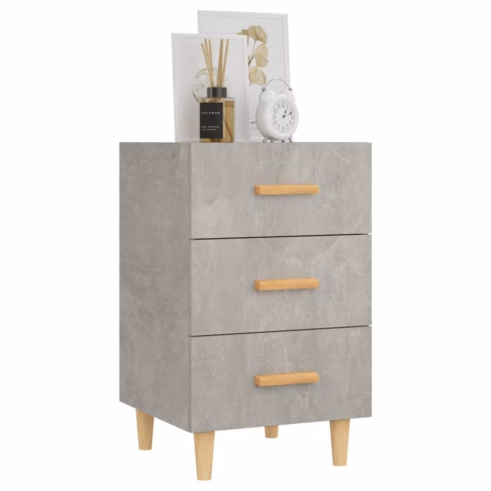 Berkfield Home Bedside Cabinet in Concrete Grey, W/D/H: 40 x 40 x 66 cm – 2