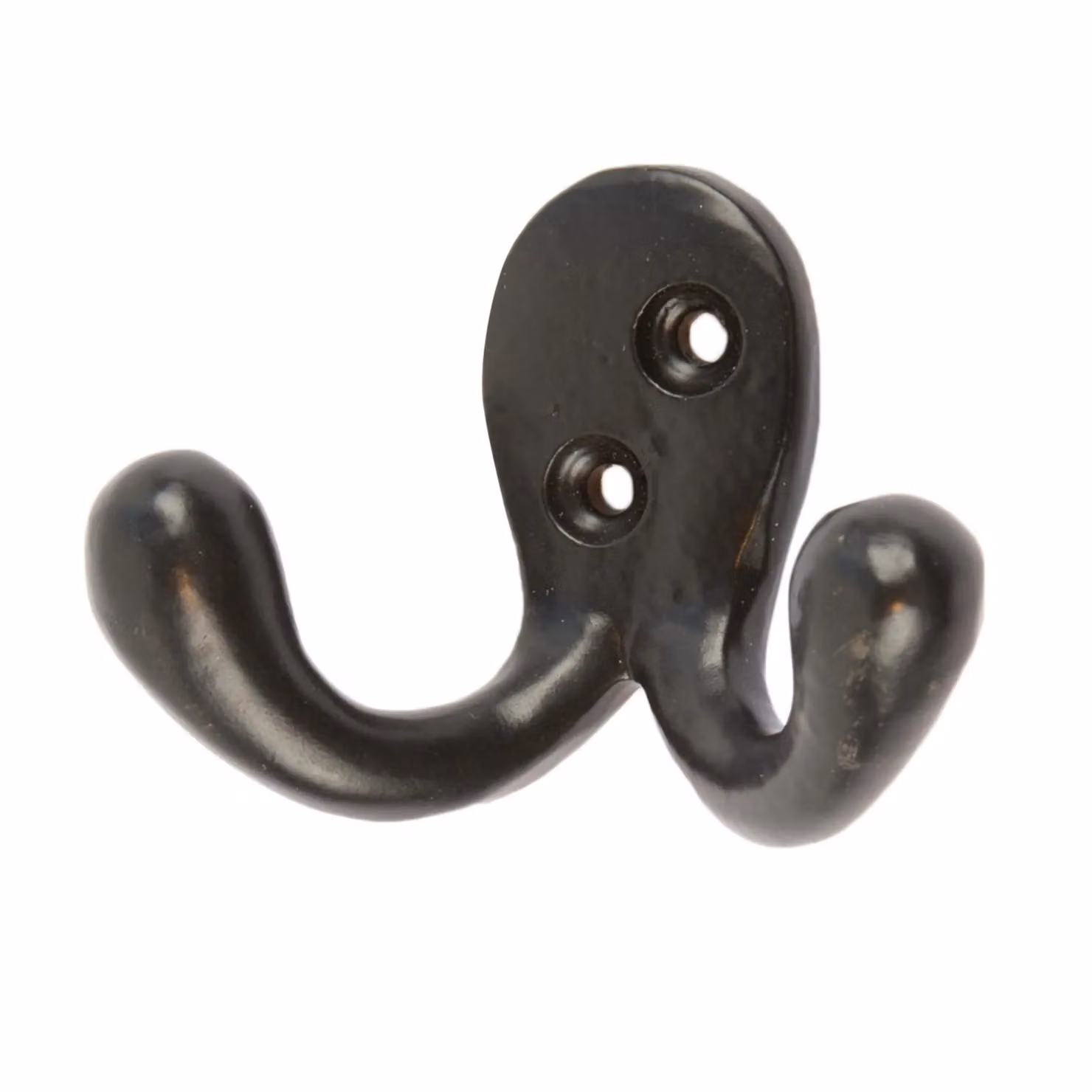 Hammer and Tongs Matt Black Iron Double Coat Hook, Pack of 5, W: 7 cm, H: 5 cm – 4