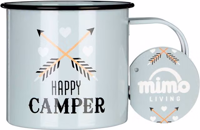 Orsina Happy Camper Mug, 350ml, Blue