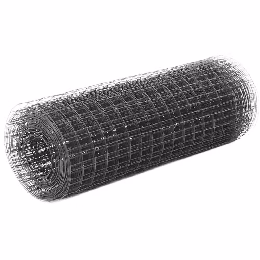 Berkfield Home Sturdy Steel Chicken Wire Fence with PVC Coating, Grey, 25 x 0.5 m – 2