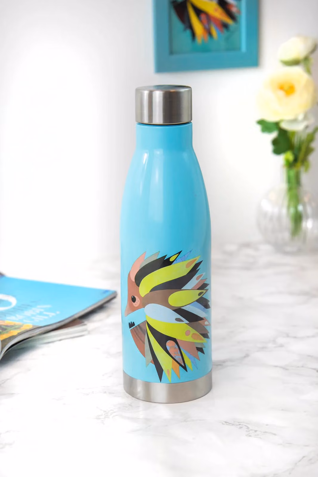 Maxwell & Williams Pete Cromer Echidna 500ml Vacuum Insulated Stainless Steel Bottle in Blue – 2