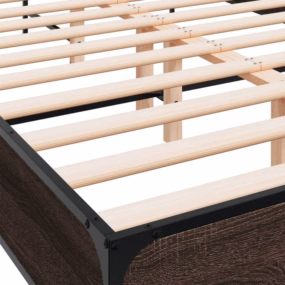 Berkfield Home Double Bed Frame in Brown Oak – 3