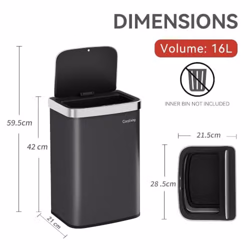 MCC Direct Smart Sensor Motion Activated Kitchen Waste Bin, 16L, Grey – 2