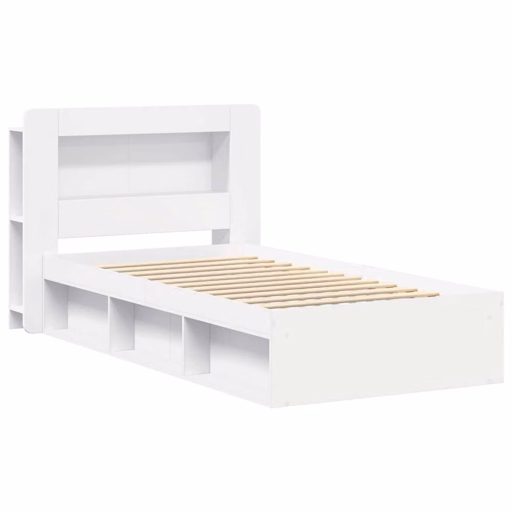 Berkfield Home Modern Bed Frame with Storage Drawers in White, Engineered Wood, W/D/H: 100 x 200 x 35 cm – 2