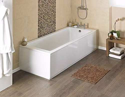 Nuie Linton Rectangular Single Ended Bath, White, W: 170 cm, D: 75 cm, H: 40 cm – 4