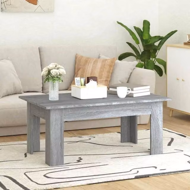 Berkfield Home Modern Grey Sonoma Coffee Table, W/D/H: 100 x 60 x 42 cm – 1