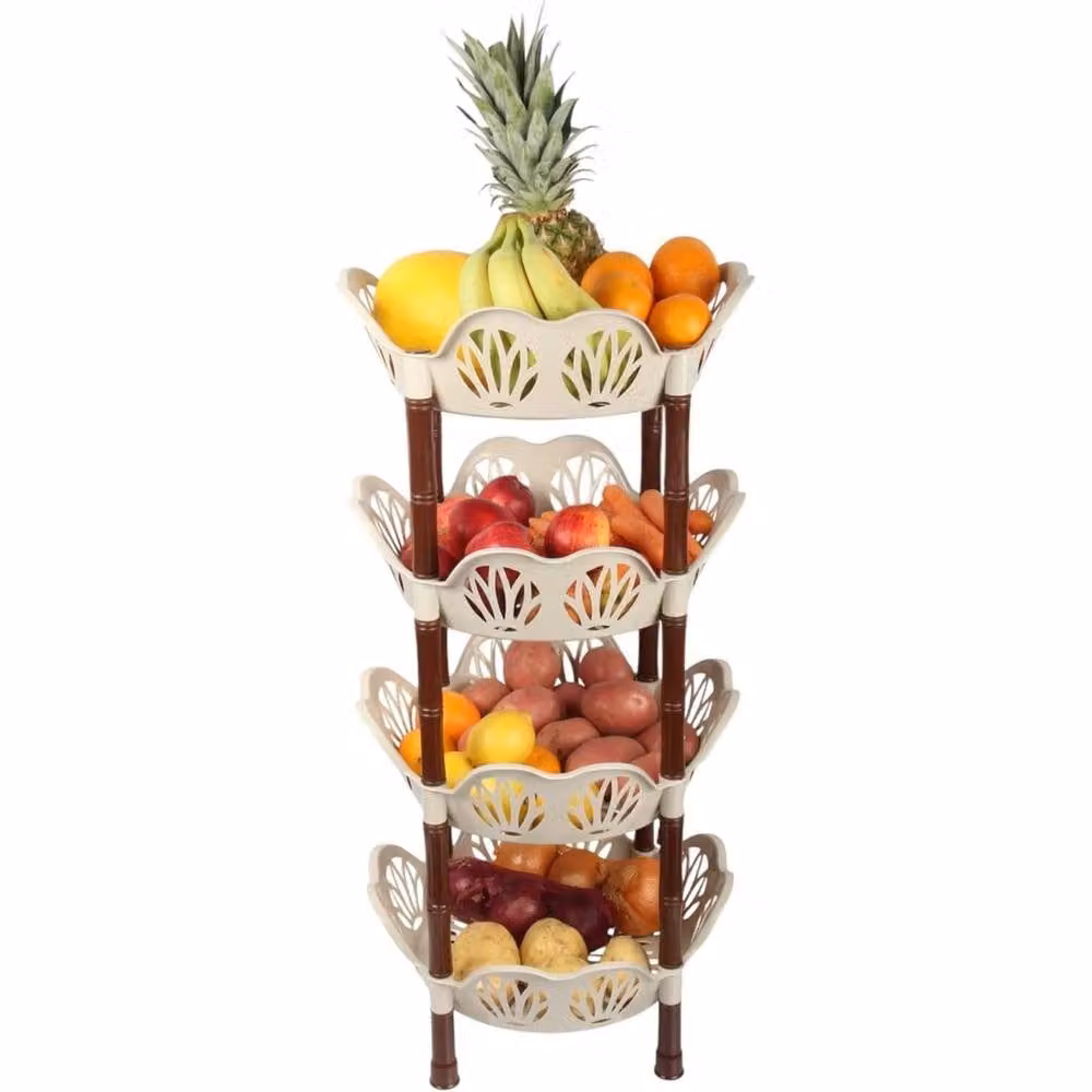 SPETLEK 4 Tier Round Vegetable Rack in Beige – 2