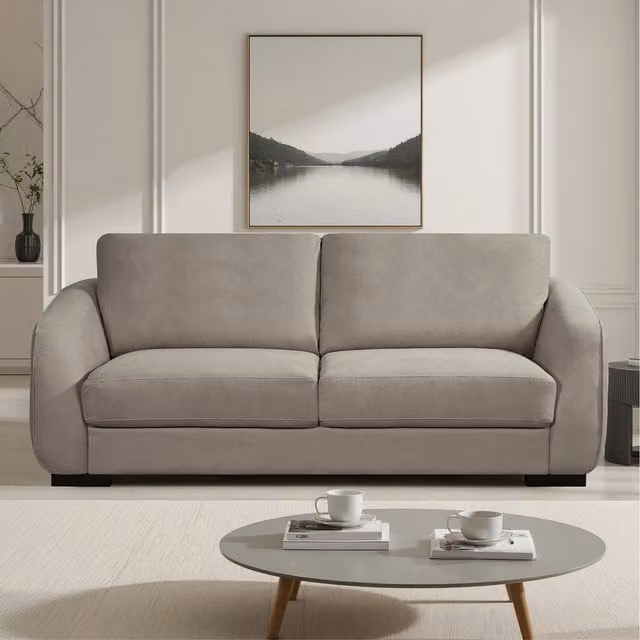 Artemis Home Fairview 3 Seat Soft Fabric Sofa in Brown