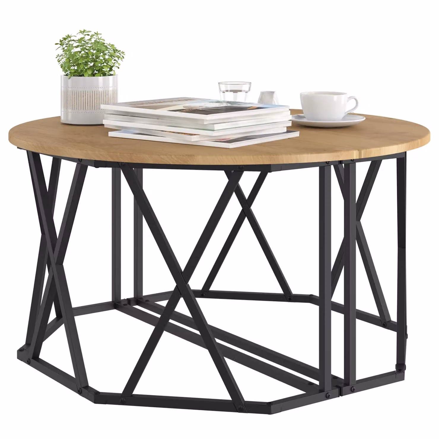 Berkfield Home Artisan Oak Coffee Table, Brown, W/D/H: 80.0 x 80.0 x 41.91 cm – 3