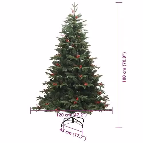 vidaXL Artificial Christmas Tree with 300 LEDs and Stand, Green, Height: 180 cm – 3