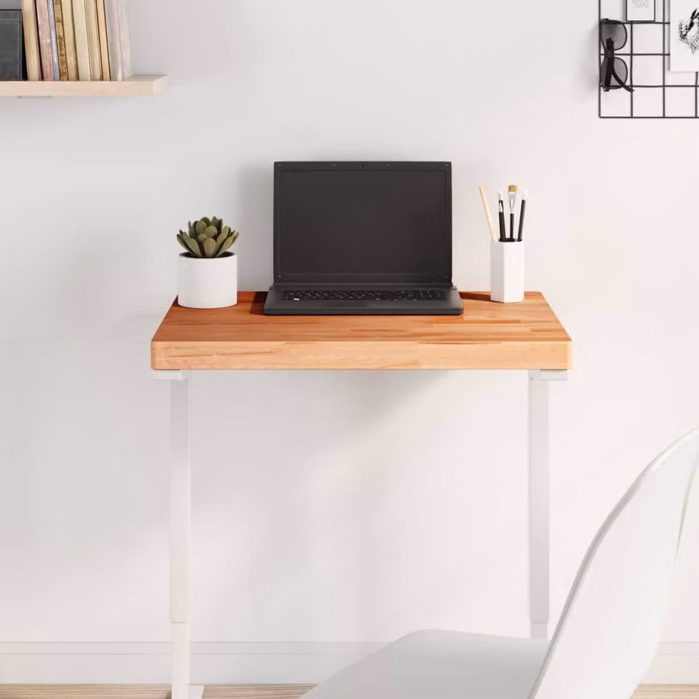 Berkfield Home Rectangular Solid Beech Wood Table Top in Brown, W/D/H: 60 x 40 x 4 cm – 2