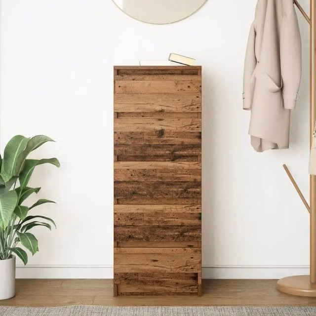 Berkfield Home Sideboard with Drawers in Old Wood Brown, W/D/H: 37.5 x 35 x 99 cm – 1