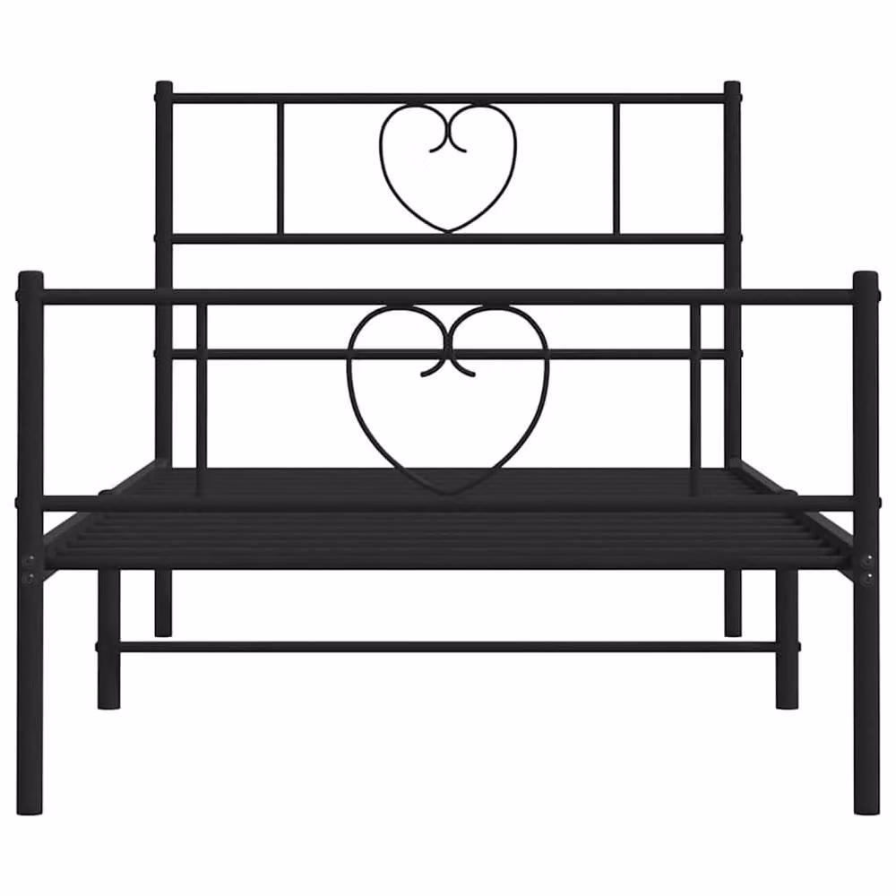 Berkfield Home Metal Bed Frame with Headboard and Footboard in Black, W/D/H: 100 x 200 cm – 3