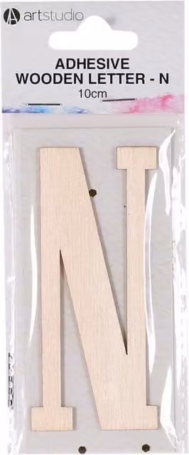 Art Studio Adhesive Wooden Letter N in Beige