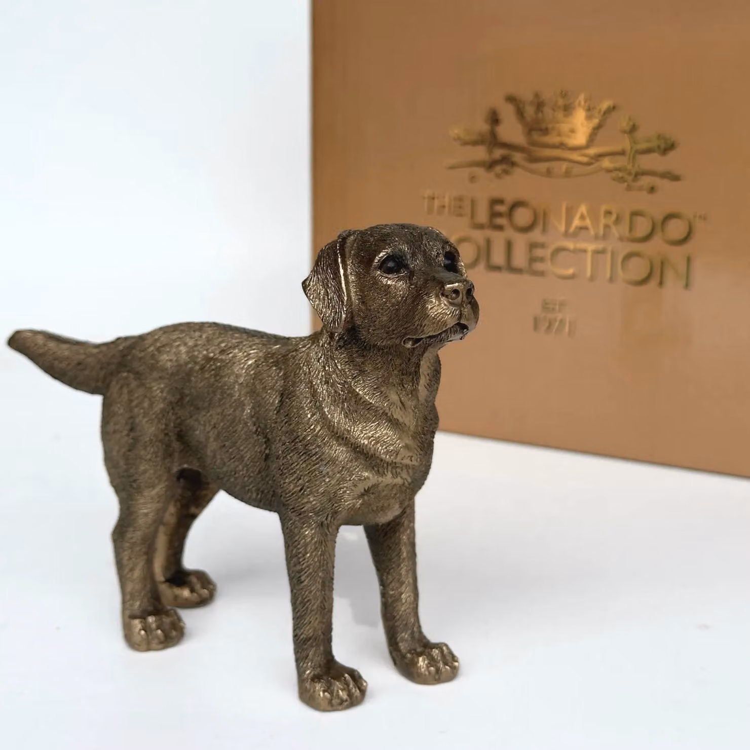 Leonardo Reflections Bronzed Animal Crackers Labrador Dog Figurine in Bronze and Gold – 2