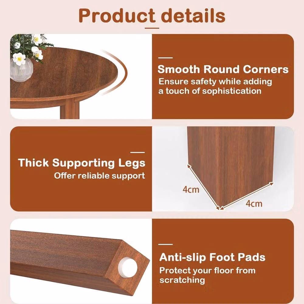 NESTLUNE Oval Rubberwood Dining Table in Brown – 3