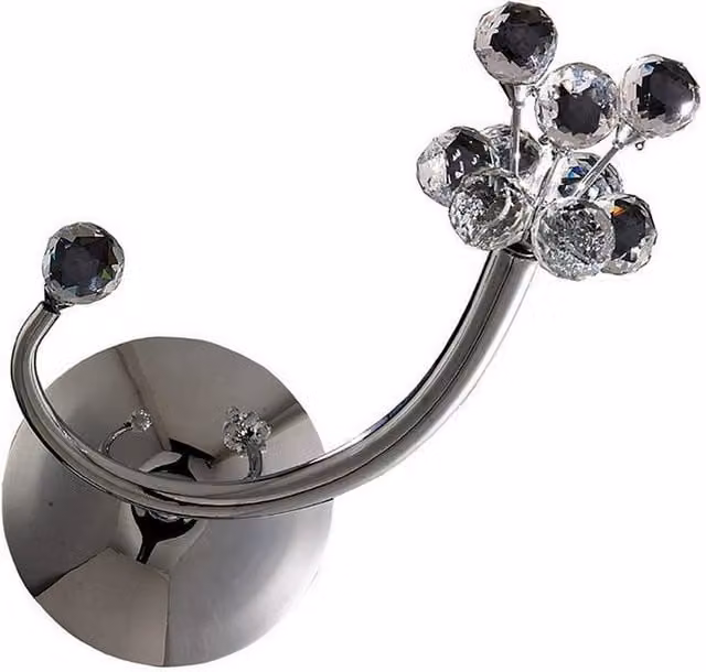 Netlighting Octavia Left Facing Wall Lamp in Chrome and Grey Crystal with G4 Bulb Included