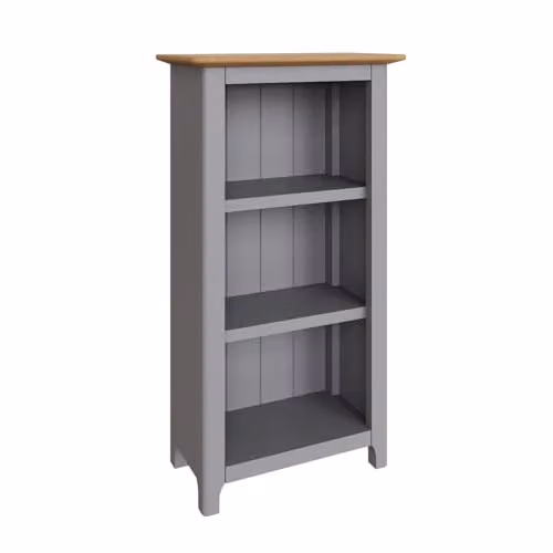 FWStyle 3 Tier Oak Veneer Bookcase in Dove Grey, H 82 x W 45 x D 23 cm