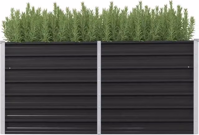 Berkfield Home Garden Anthracite Galvanised Steel Raised Bed, W/D/H: 160 x 40 x 77 cm – 1
