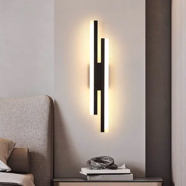 Goeco Modern Black LED Wall Light with Warm White 3000K Acrylic and Aluminium Finish