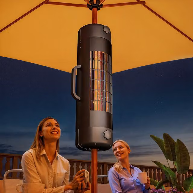 Outsunny Electric Parasol Mounted Patio Heater in Black