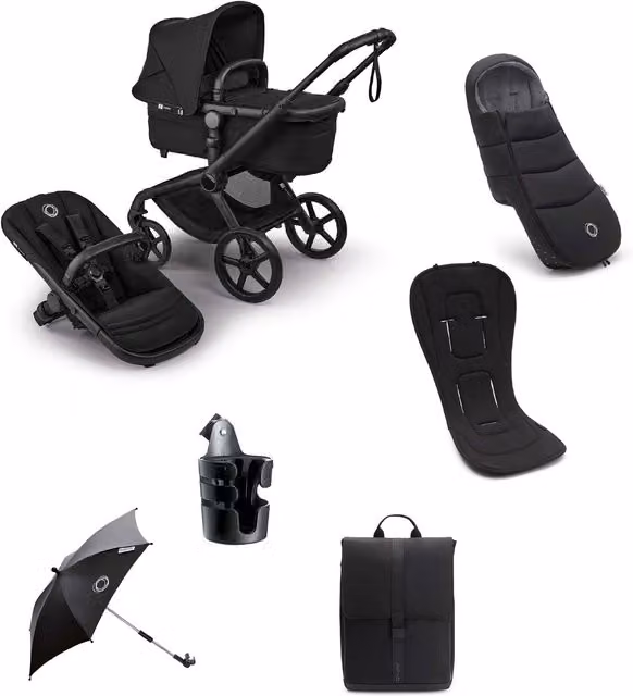 Bugaboo Fox 5 Renew Complete Pushchair Bundle, 7 Pieces, Heritage Black