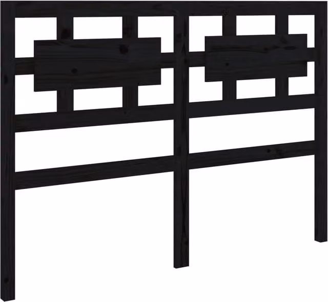 Berkfield Home Black Solid Pine Wood Bed Headboard, W: 205.5 cm, D: 4 cm, H: 100 cm – 1