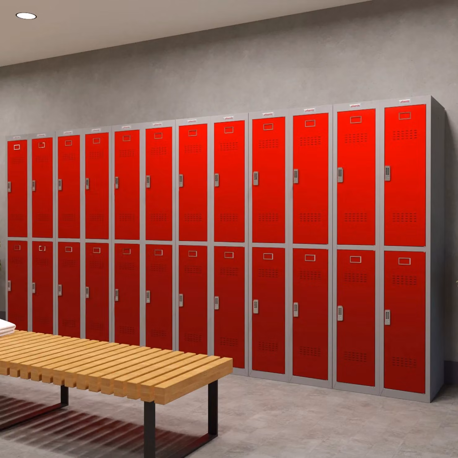 Phoenix Safe Company PL1233GRE Personal Metal Locker in Red with Electronic Lock and Internal Shelving – 3