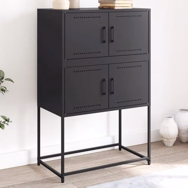 Berkfield Home Industrial Black Metal Sideboard W/D/H: 68.5 x 38.5 x 107 cm – 1